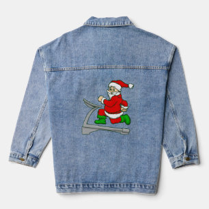 Grappige kerstloopband kerstman denim jacket
