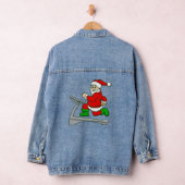 Grappige kerstloopband kerstman denim jacket (Hangar)