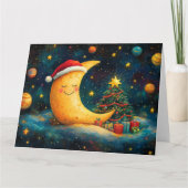 Grappige Kerstmaan Melkweg Viering Kaart (Voorkant)