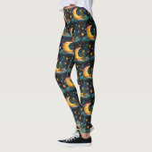 Grappige Kerstmaan Melkweg Viering Leggings (Links)