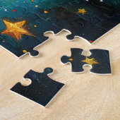 Grappige Kerstmaan Melkweg Viering Legpuzzel (Zijkant)