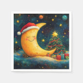 Grappige Kerstmaan Melkweg Viering Servet (Voorkant)