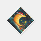 Grappige Kerstmaan Melkweg Viering Servet (Hoek)