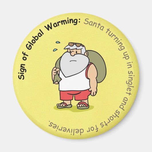 Grappige kerstmagnet: Opwarming van de aarde en Ke Magneet (Voorkant)