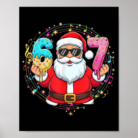 Grappige Kerstman 67 Ijs Drip Kerstmis Xmas Tiener Poster (Voorkant)