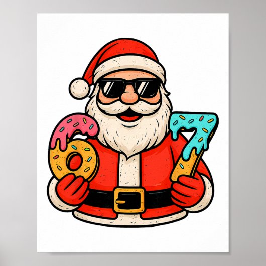 Grappige Kerstman 67 Ijs Drip Kerstmis Xmas Tiener Poster (Voorkant)