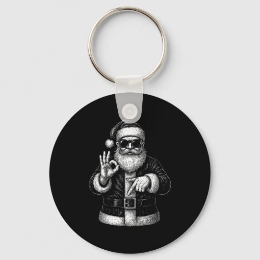 Grappige Kerstman 6 7 Meme-ontwerp _ Kerstmis Wisk Sleutelhanger (Voorkant)