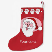 Grappige Kerstman aangepaste kerstkous Kleine Kerstsok (Achterkant)