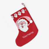 Grappige Kerstman aangepaste kerstkous Kleine Kerstsok (Achterkant (Hangend))