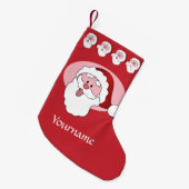 Grappige Kerstman aangepaste kerstkous Kleine Kerstsok (Voorkant (Hangend))