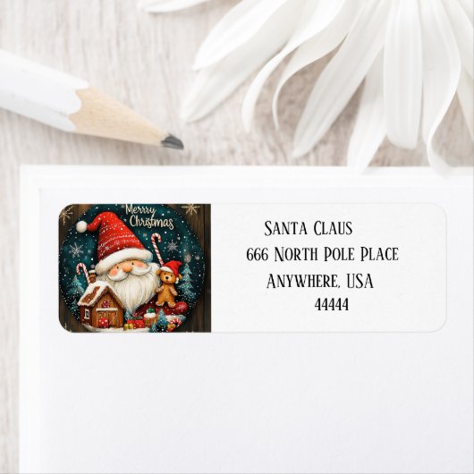Grappige kerstman Adresetiketten Etiket (Insitu)