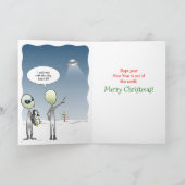 Grappige Kerstman Alien Kerstmis Feestdagen Kaart (Binnen)