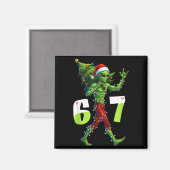 Grappige Kerstman Alien Zes Zeven Meme 67 Kerstman Magneet (Voorkant / Achterkant)