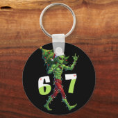Grappige Kerstman Alien Zes Zeven Meme 67 Kerstman Sleutelhanger (Voorkant)