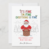 Grappige Kerstman Alles is in orde Feestdagenkaart (Voorkant)