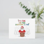 Grappige Kerstman Alles is in orde Feestdagenkaart (Staand voorkant)