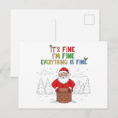 Grappige Kerstman Alles is in orde Feestdagenkaart (Voorkant / Achterkant)
