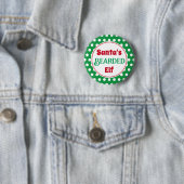 Grappige Kerstman Baardige Elf Kerst Knop Speld Ronde Button 5,7 Cm (In situ)