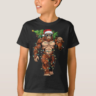 Grappige Kerstman Bigfoot Kerstboom Kerst Crypt T-shirt