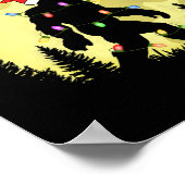 Grappige Kerstman Bigfoot Kerstman Hoed Maan Sasqu Poster (Hoek)