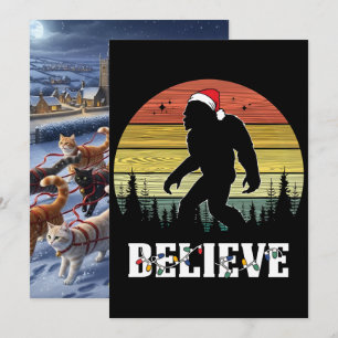 Grappige Kerstman Bigfoot met Sinterklaashoed Feestdagenkaart