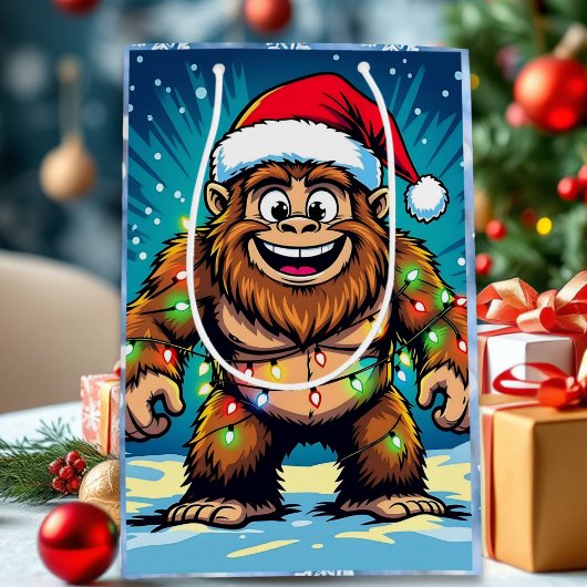 Grappige Kerstman Bigfoot Sasquatch Medium Cadeauzakje