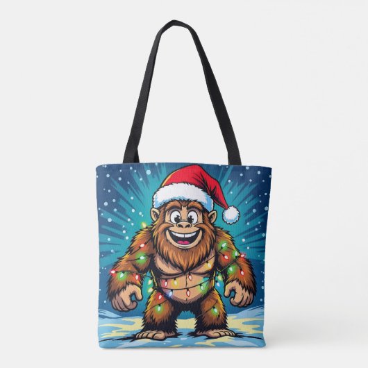Grappige Kerstman Bigfoot Tote Bag (Achterkant)