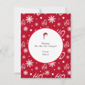 Grappige Kerstman Blijf Kalmpjes & Laat je Ho HO H Feestdagenkaart (Achterkant)