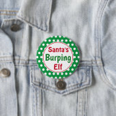 Grappige Kerstman Boerende Elf Kerst Knop Speld Ronde Button 7,6 Cm (In situ)