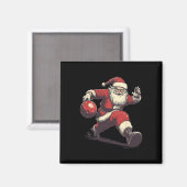 Grappige Kerstman Bowler Bowling Speler Kerstmis X Magneet (Voorkant / Achterkant)