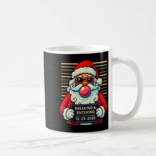 Grappige Kerstman braak en diefstal Kerstmis Koffiemok (Rechts)