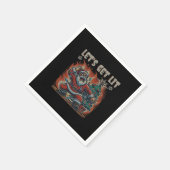 Grappige Kerstman brandt Laten we verlicht krijgen Servet (Hoek)