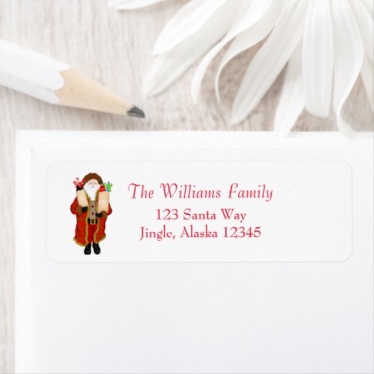 Grappige Kerstman brengt de drank Kerstmis Etiket (Insitu)