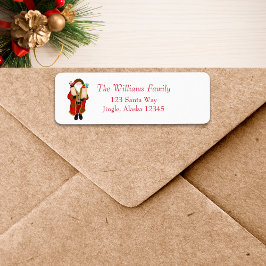 Grappige Kerstman brengt de drank Kerstmis Etiket