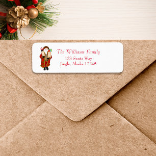 Grappige Kerstman brengt de drank Kerstmis Etiket