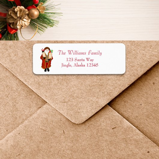 Grappige Kerstman brengt de drank Kerstmis Etiket