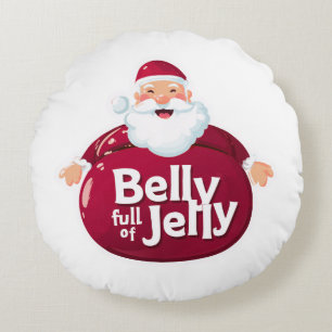 Grappige Kerstman Buik Vol Gelatine – Schattige Ke Rond Kussen