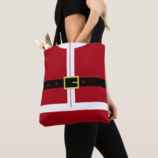 Grappige kerstman cadeau Canvas tas (Dichtbij)