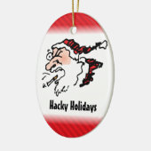 Grappige Kerstman Cartoon Keramisch Ornament (Links)