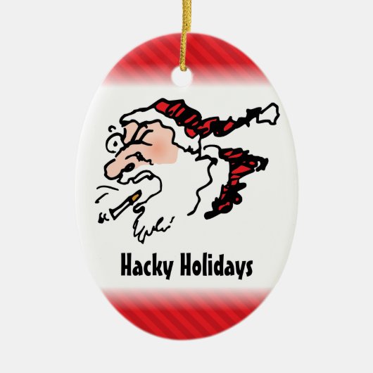 Grappige Kerstman Cartoon Keramisch Ornament (Voorkant)