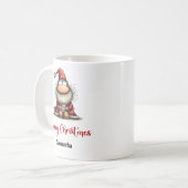 Grappige Kerstman Cartoon Koffiemok (Voorkant links)