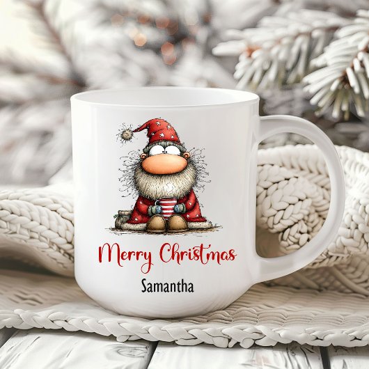 Grappige Kerstman Cartoon Koffiemok