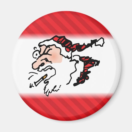 Grappige Kerstman Cartoon Magneet (Voorkant)