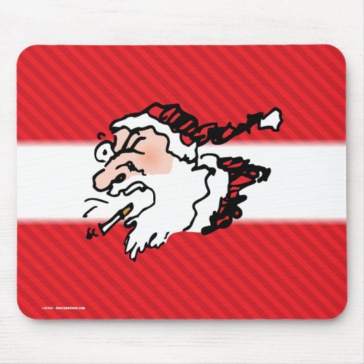 Grappige Kerstman Cartoon Muismat (Voorkant)