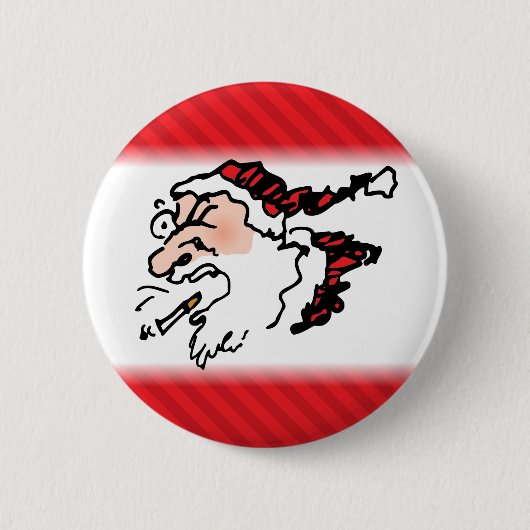 Grappige Kerstman Cartoon Ronde Button 5,7 Cm (Voorkant)