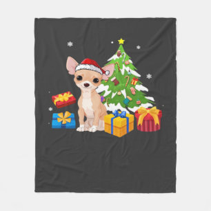 Grappige Kerstman Chihuahua Hond Kerstboom Cadeaus Fleece Deken