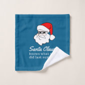 Grappige Kerstman Citaat Washandje (Wasdoekje)
