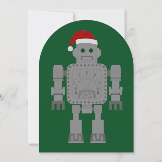 Grappige Kerstman Claus Robot Kaart (Voorkant)