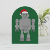 Grappige Kerstman Claus Robot Kaart (Staand voorkant)