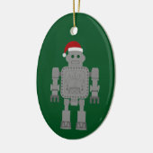 Grappige Kerstman Claus Robot Keramisch Ornament (Links)